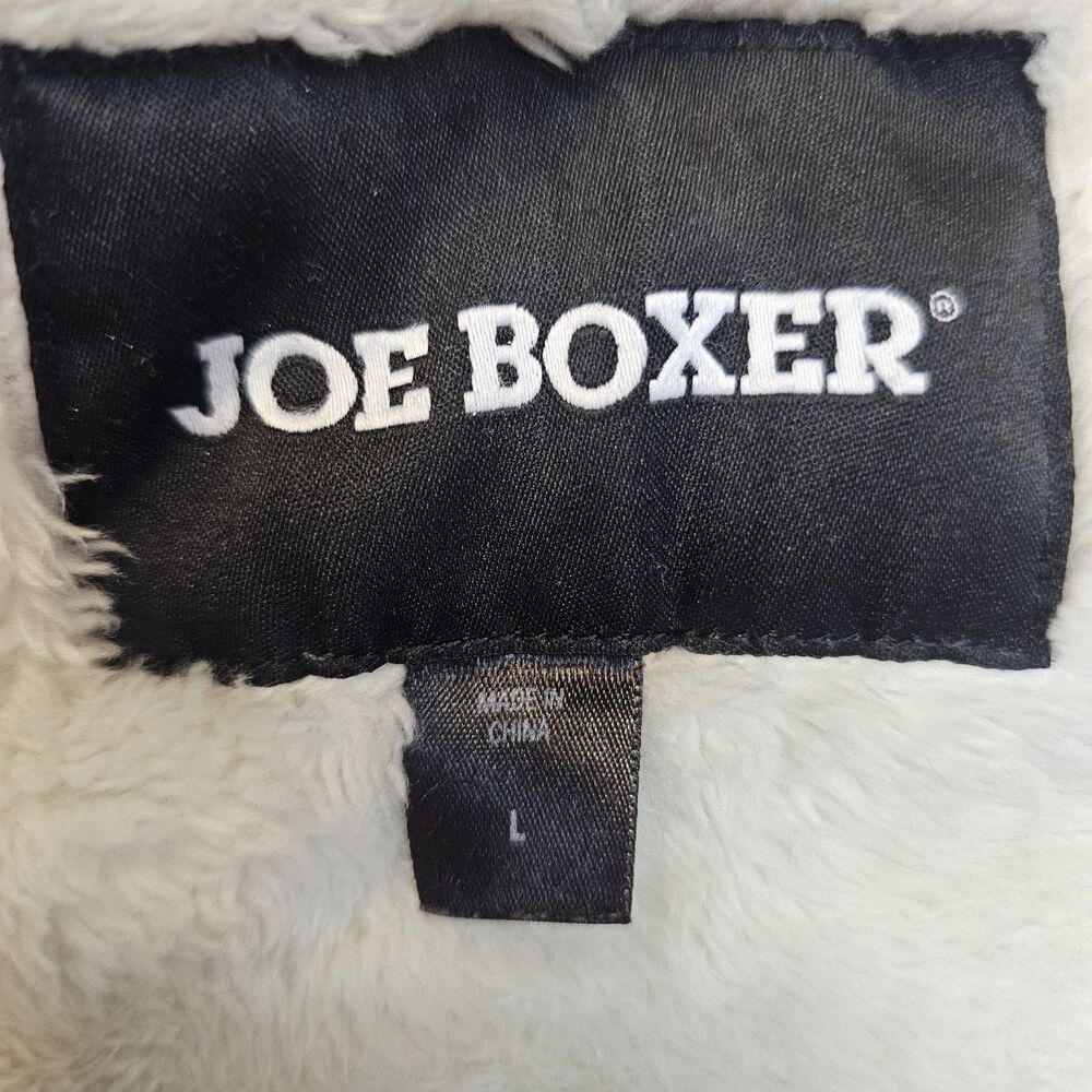 Joe Boxer Women's Olive Green Parka Jacket L Faux Fur Hood Sherpa Utility Cozy - Picture 8 of 11